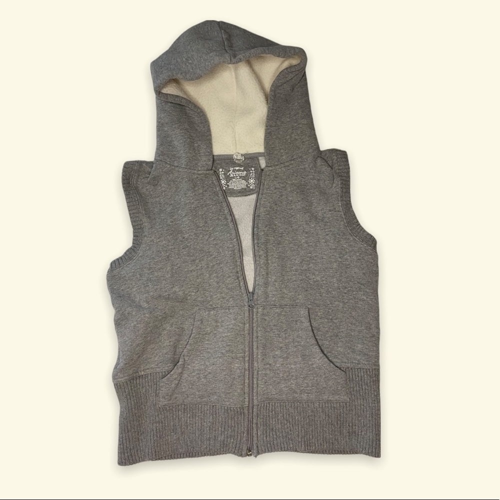 Y2K Grey Zip Up Vest